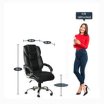 Load image into Gallery viewer, Detec™ High Back Arm Rest Office Chair Cushioned back in Black Color
