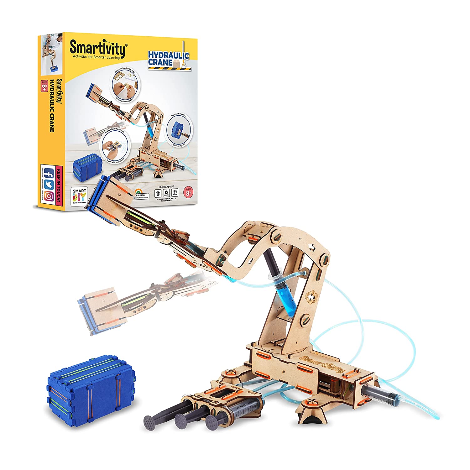 Smartivity Hydraulic Crane, STEM DIY Fun Toy, Educational & Construction Based Activity Game Kit for Kids 6 to 14, Best Birthday Gift for Boys & Girls 6-8-10-12-14 Years Old, Made in India Pack of 5