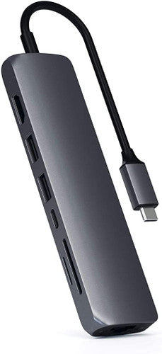 Satechi USB-C Slim Multi-Port with Ethernet Adapter 4K HDMI, Gigabit Ethernet