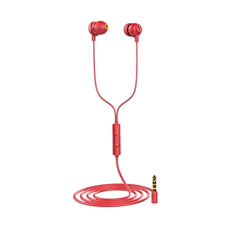 Open Box, Unused Infinity JBL Zip 20, Deep Bass Wired Earphones with Mic Red Pack of 5
