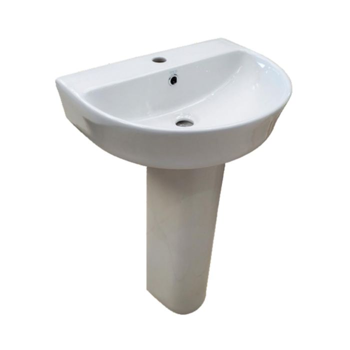 Parryware Full Pedestal Semi Circle Shaped White Basin Area Elegant C898R