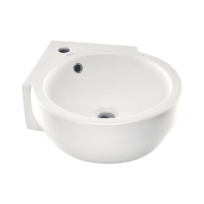 Parryware Wall Mounted Corner Shaped White Basin Area Alcove C0467