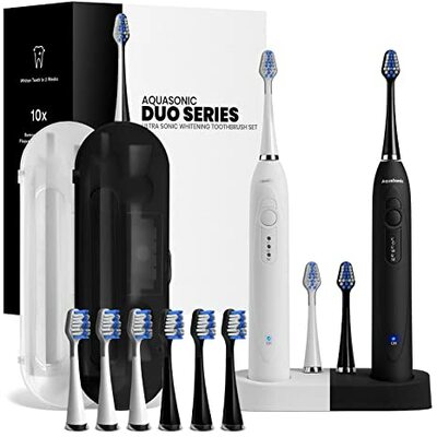 AquaSonic Duo Dual Handle Ultra Whitening 40,000 VPM Wireless Charging Electric ToothBrushes