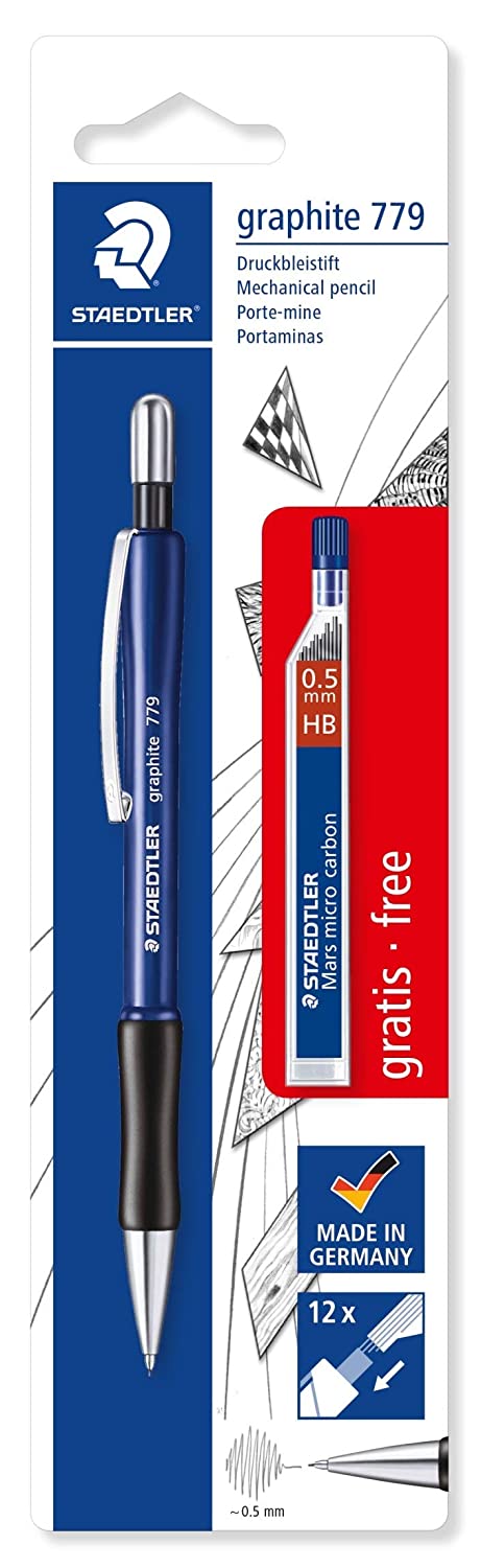 Detec™ Staedtler ग्रेफाइट 779, 0.5MM मैकेनिकल पेंसिल 1 पैक लेड के साथ