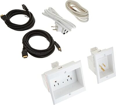 PowerBridge TWO-PRO-H2 Dual Outlet Recessed In-Wall Cable Management System