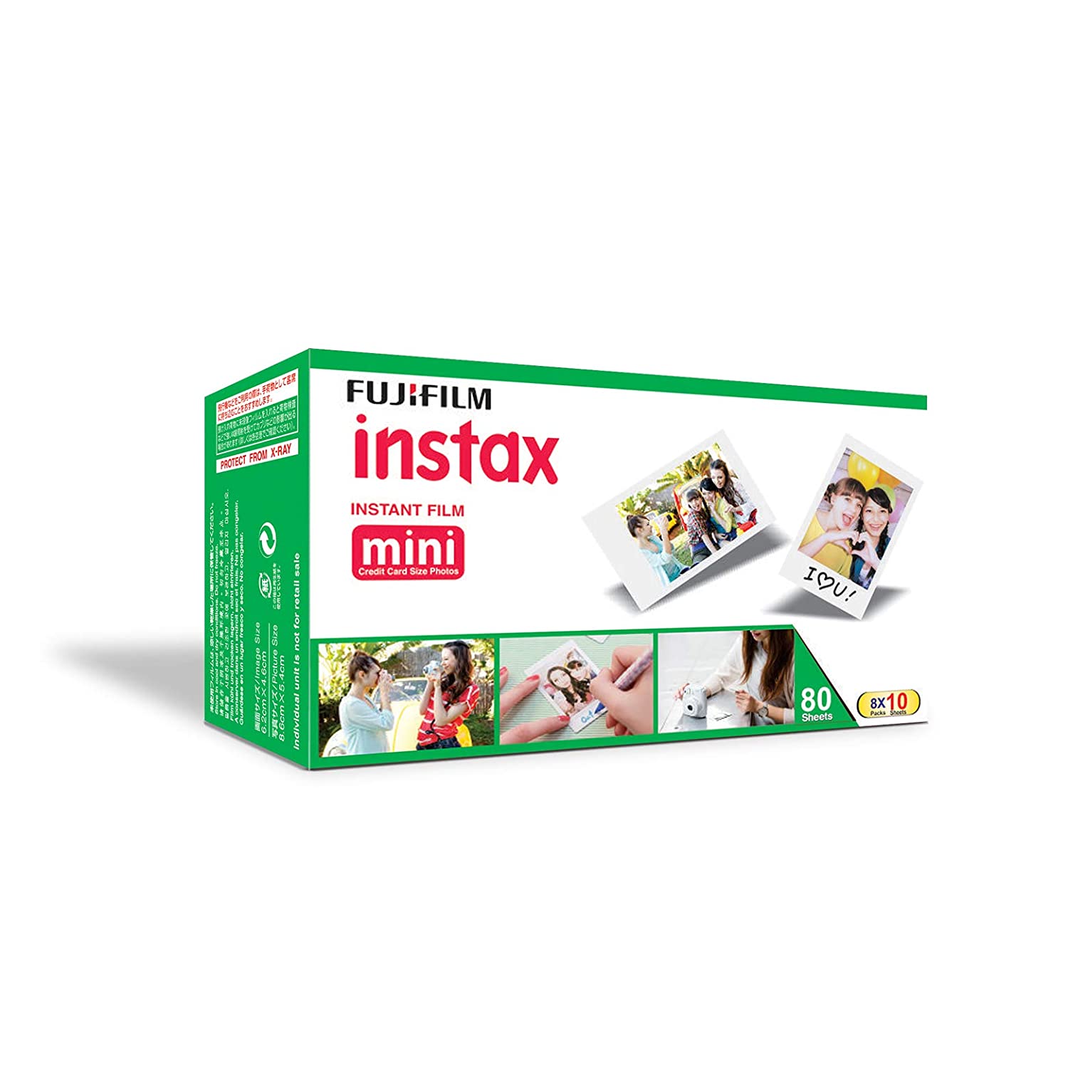 Fujifilm Instax Mini Picture Format Film - Value Pack 80 Shots Films (White)
