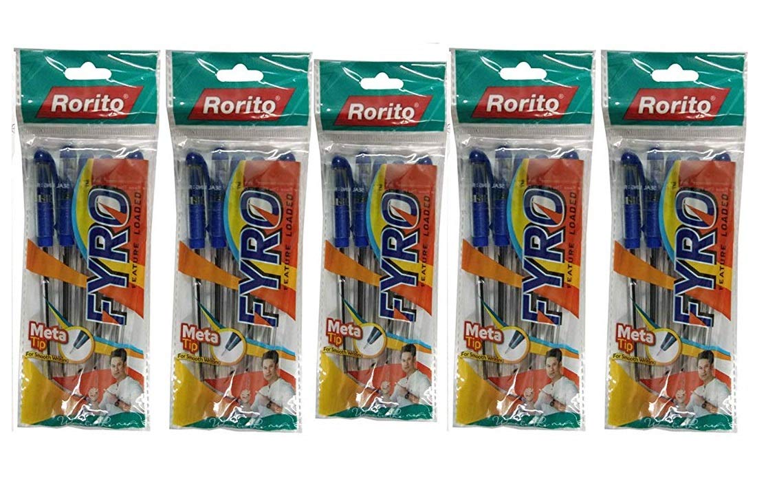 Detec™ Rorito Fyro Ball Point Pen (Blue) [Pack of 60]