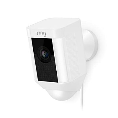 रिंग स्पॉटलाइट कैम वायर्ड: बिल्ट-इन स्पॉटलाइट के साथ प्लग-इन एचडी सुरक्षा कैमरा