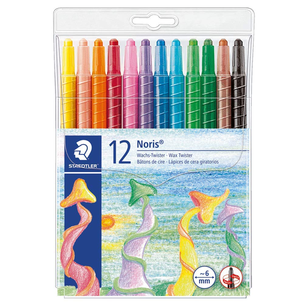 Detec™ Staedtler 221 NWP12 Noris Club Twistable Wax Crayon Set Pack of 12