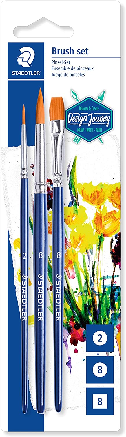Detec™ STAEDTLER 989-SBK3-3ST Synthetic Paint Brush (Pack of 3)