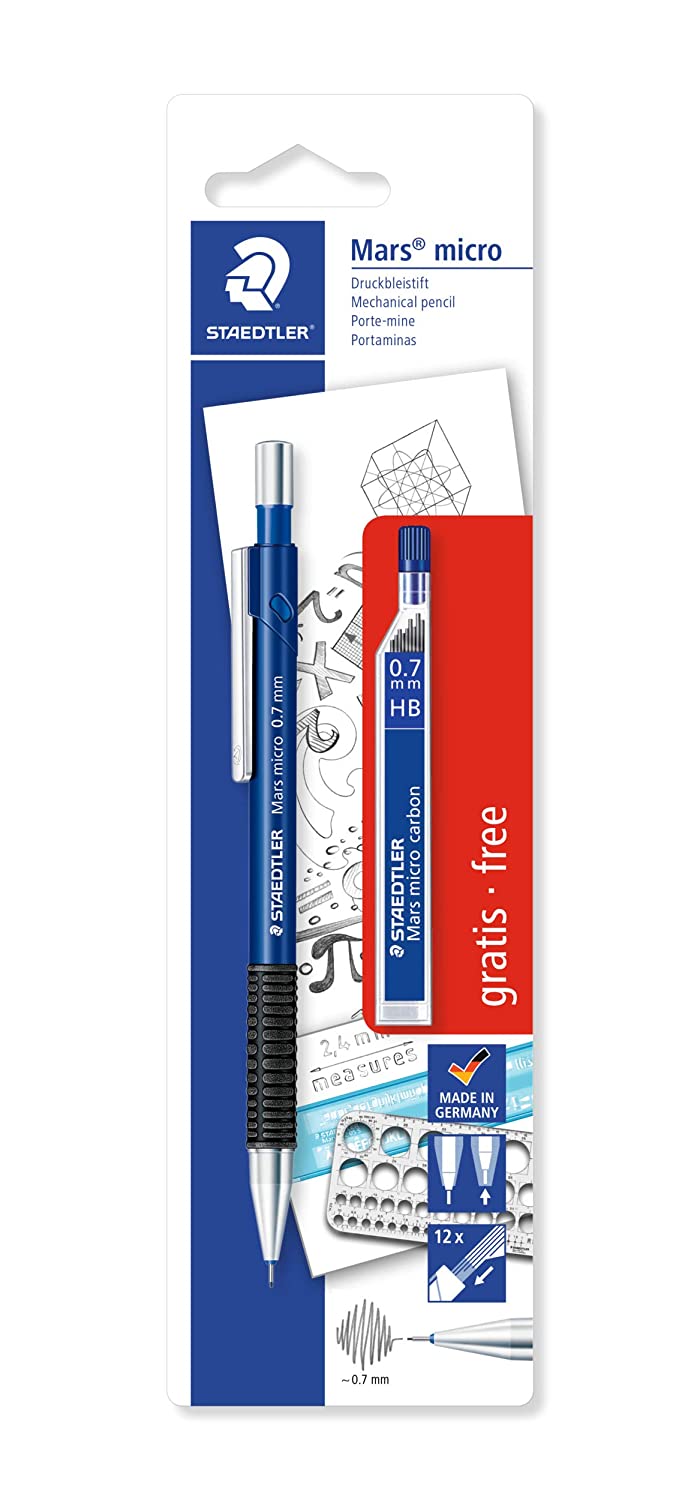 Detec™ स्टैडलर मार्स माइक्रो 775 0.7 मिमी मैकेनिकल पेंसिल 1 लीड ट्यूब के साथ