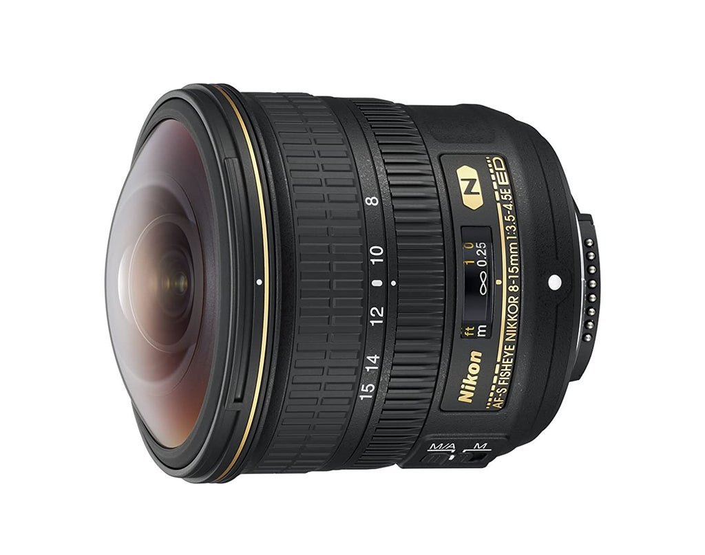 Nikon AF-S Fish Eye Nikkor 8-15mm f/3.5-4.5E ED F/4.5-29 Fixed Zoom Camera Lens (Black) (20066)