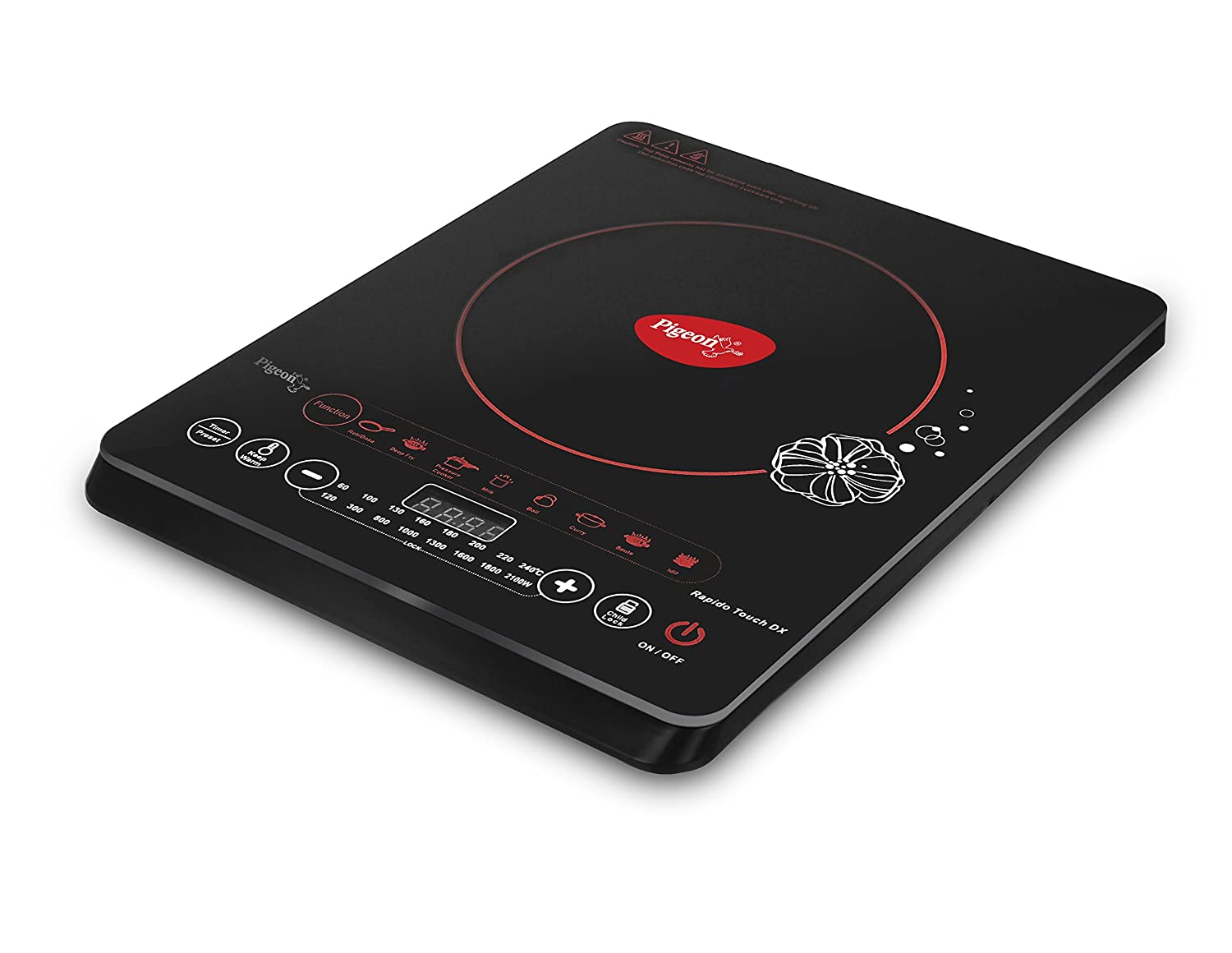 Pigeon by Stovekraft Rapido Touch DX 2100-Watt Stainless Steel Induction Cooktop (Black)