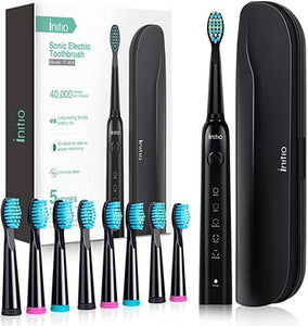 Initio Electric Toothbrush 5 Modes with Smart Timer 8 Brush Heads