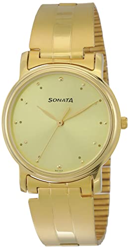 Sonata Analog Gold Dial Men's Watch NM1013YM24