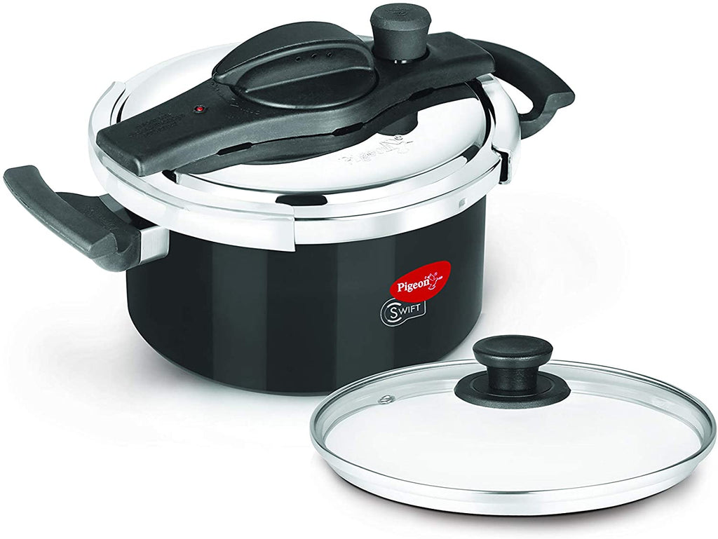 Pigeon Swift 4 L Induction Bottom Pressure Cooker  (Hard Anodized)