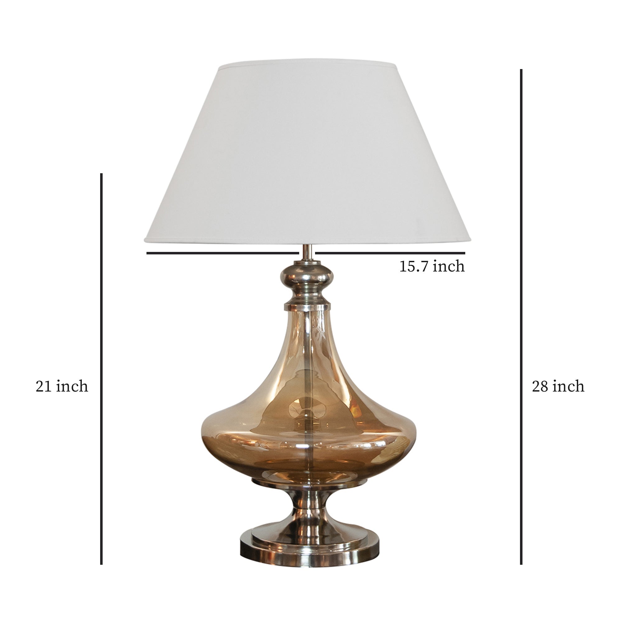 Detec Delicea Gold Luster Metal & Glass Table Lamp