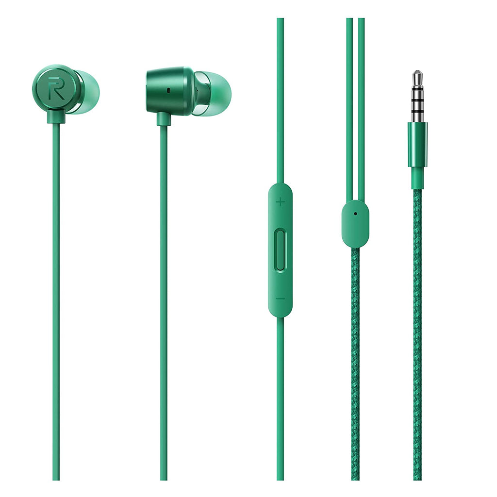 Open Box, Unused Realme Buds 2 Wired in Ear Earphones with Mic Green Pack of 5