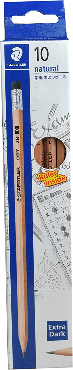 Detec™ STAEDTLER 132 40 NC10 परीक्षा पेंसिल (10 का सेट, काला) (पैक 0f 2)