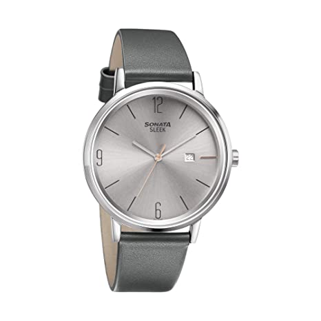 Sonata Sleek Analog Grey Dial Men's Watch NN7131SL03