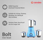 गैलरी व्यूवर में इमेज लोड करें, Candes Bolt 550-Watt Mixer Grinder with 3 Jars
