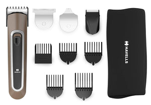 हैवेल्स GS6451 फास्ट चार्ज 4 इन 1 ग्रूमिंग किट दाढ़ी और बाल ट्रिमिंग के लिए भूरा