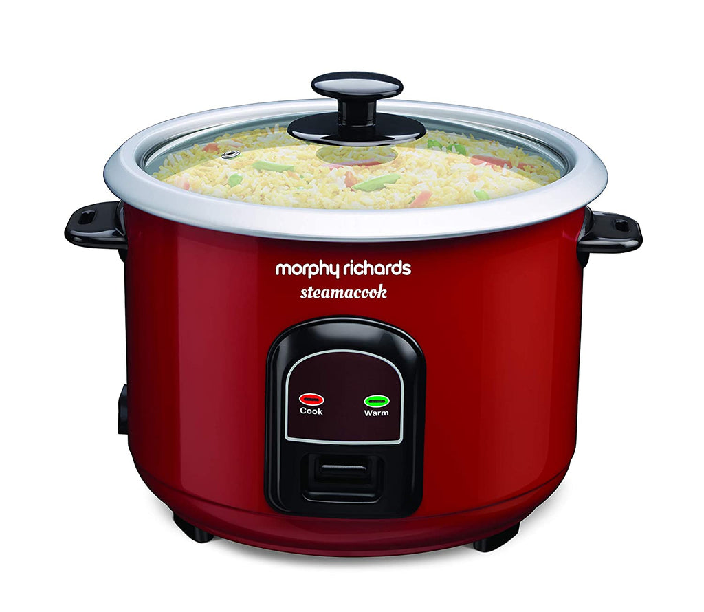 Morphy Richards Steamacook 1.8 - Litre Electric Rice Cooker (Red)