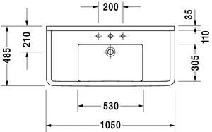 Duravit Starck 3 Washbasin, furniture washbasin Model No. :  030410