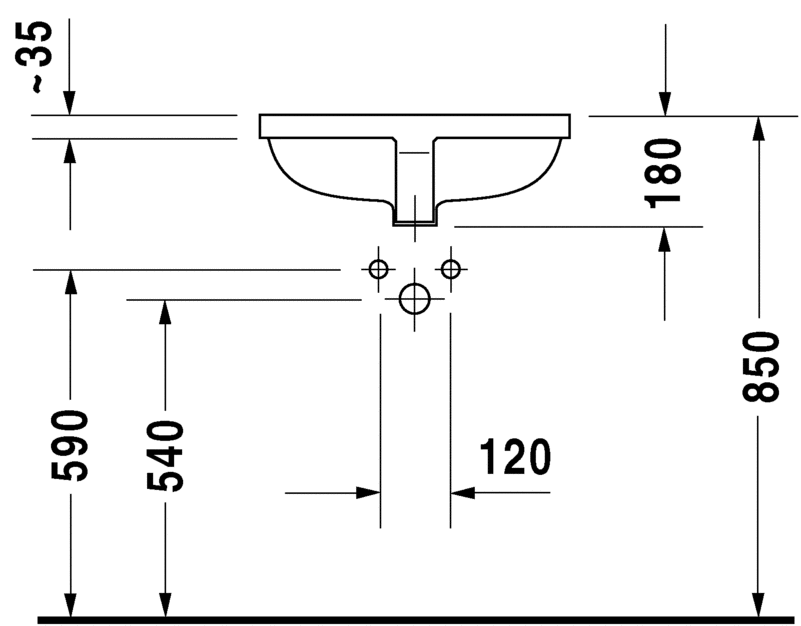Duravit Starck 3 Vanity basin Model 030549
