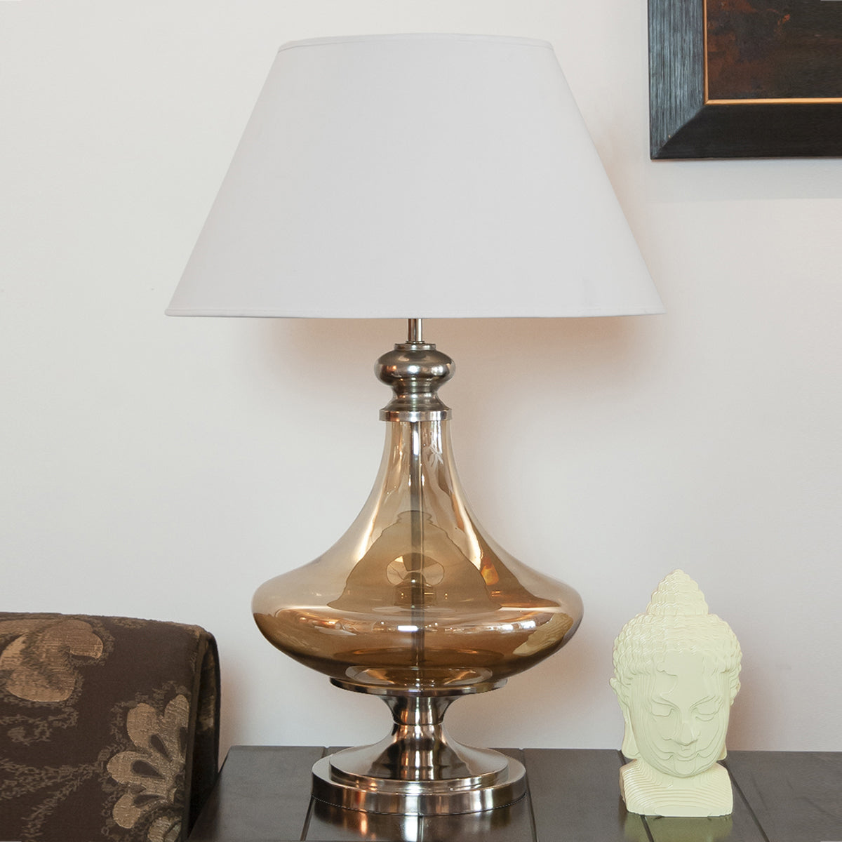 Detec Delicea Gold Luster Metal & Glass Table Lamp