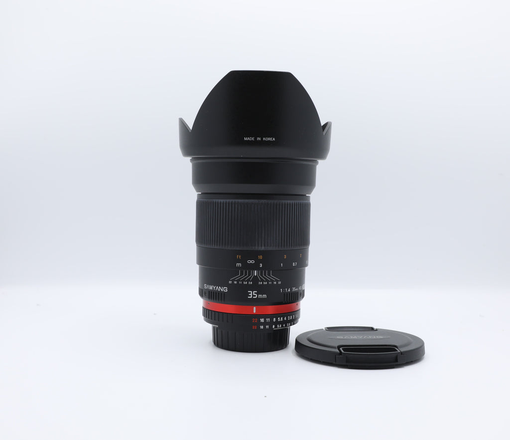 Used Samyang MF 1.4 35mm AS Wide Angle Lens For Nikon