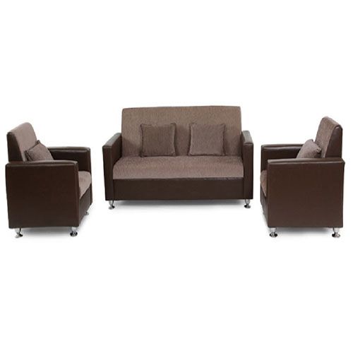 Detec™Cameroon Hard Wood Seater Sofa in Italian Fabric Chestnut Brown Color
