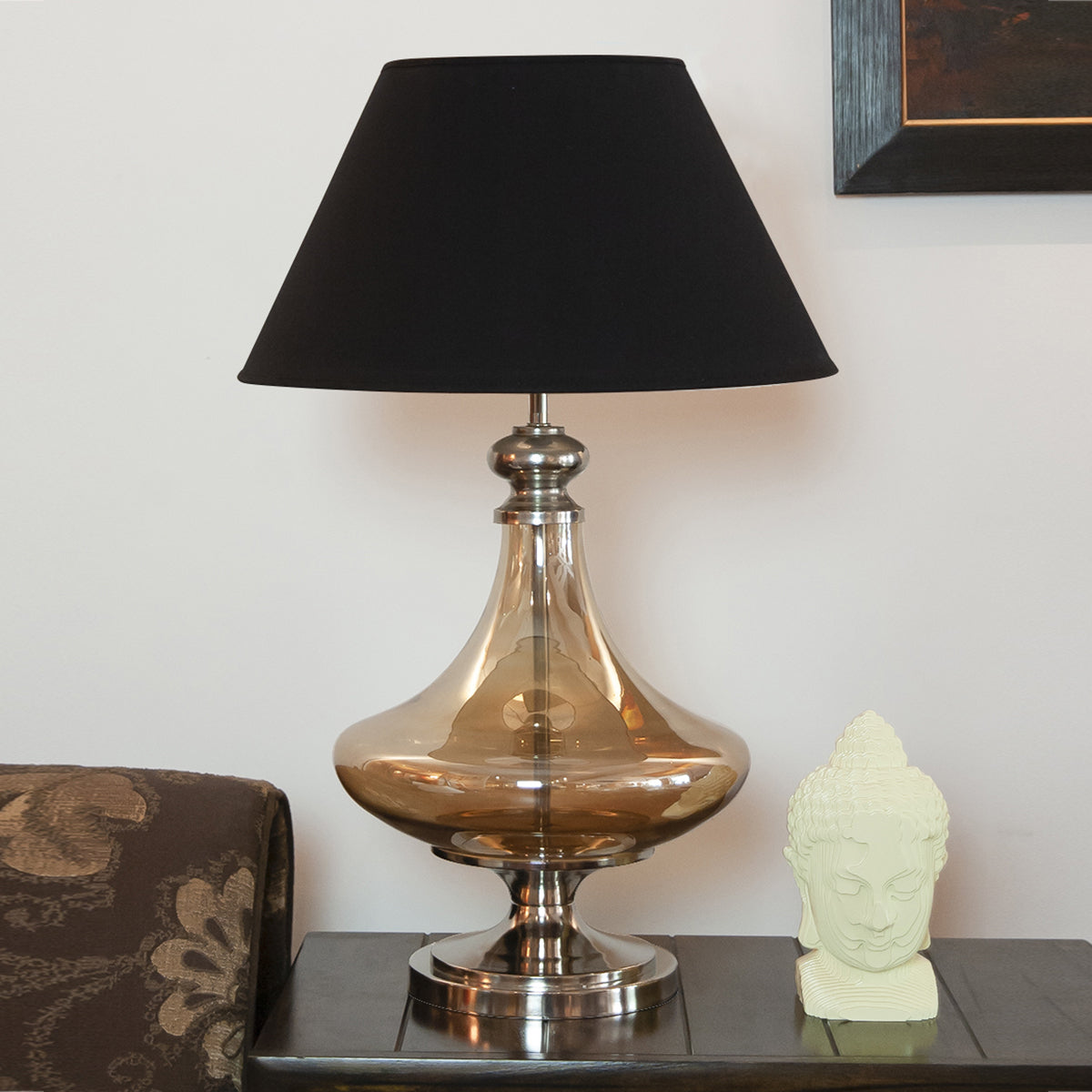  Detec Delicea Gold Luster Metal & Glass Table Lamp