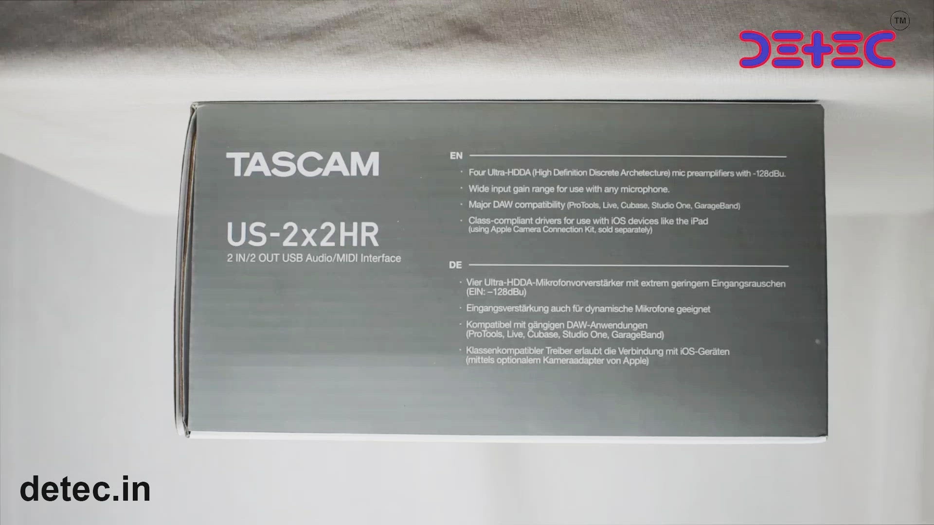 टैस्कम US-2x2HR दो माइक 2IN/2OUT उच्च रिज़ॉल्यूशन बहुमुखी USB ऑडियो इंटरफ़ेस