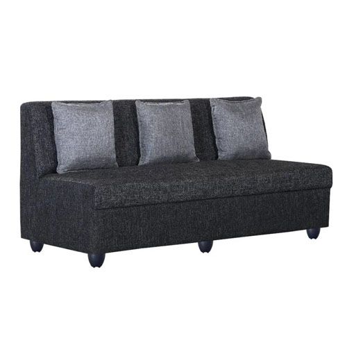 Detec™New Delta Fabric Three Seater Sofa Set Dark Grey