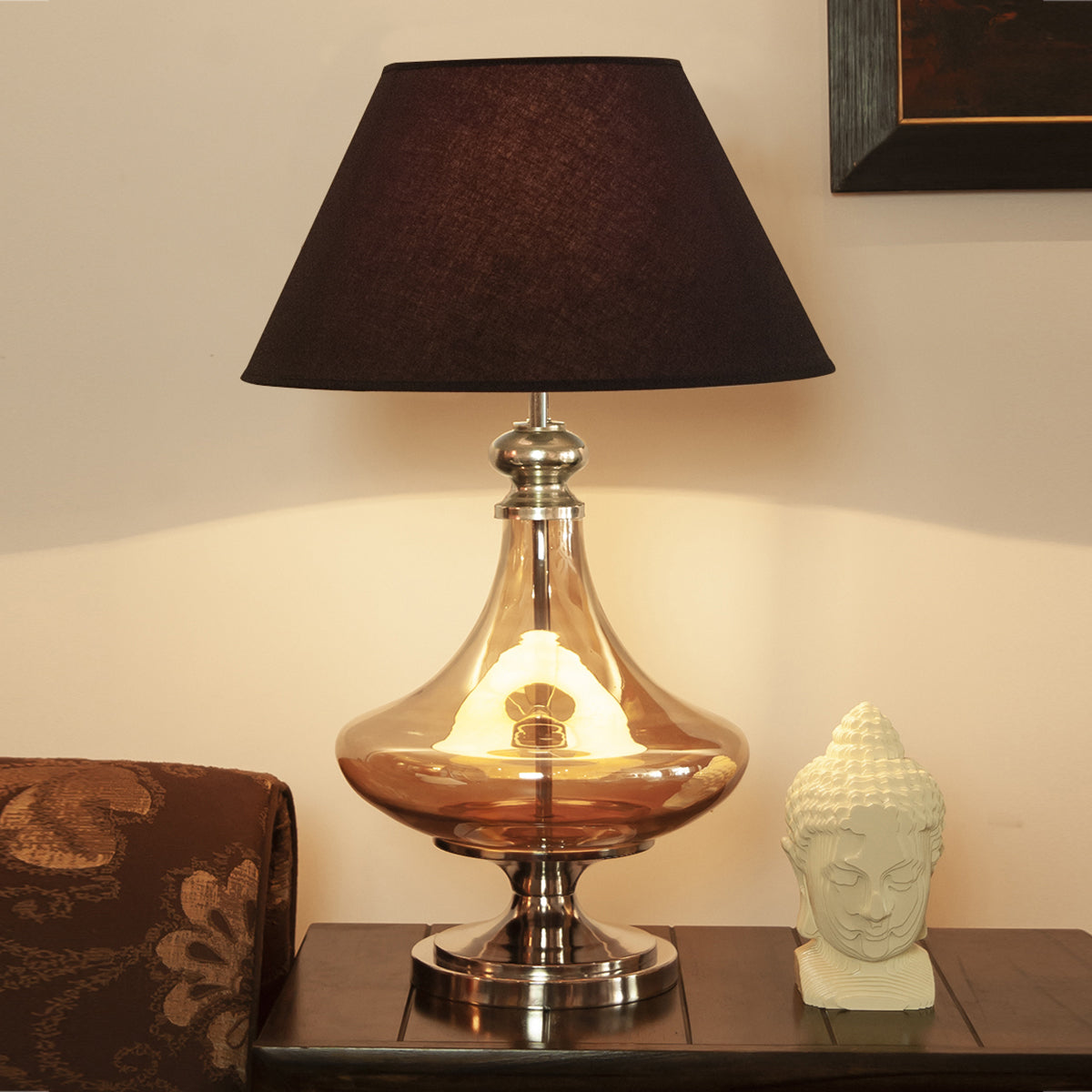  Detec Delicea Gold Luster Metal & Glass Table Lamp