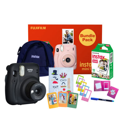 Fujifilm Instax Mini 11 Instant Film Camera Bundle Charcoal Grey