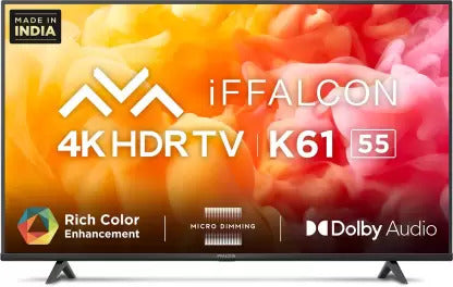 ओपन बॉक्स अप्रयुक्त iFFALCON by TCL K61 139 सेमी 55 इंच अल्ट्रा एचडी 4K एलईडी स्मार्ट एंड्रॉइड टीवी