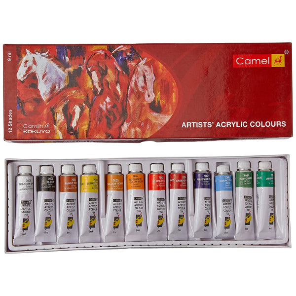 Detec™ Camel Artists Acrylic Color 12 Shades 9ml