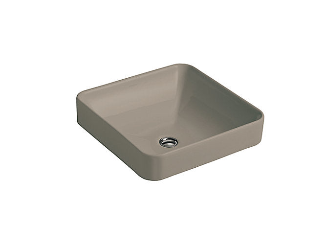 Kohler Forefront 413mm Square Vessel Basin Without Faucet Hole in Cashmere