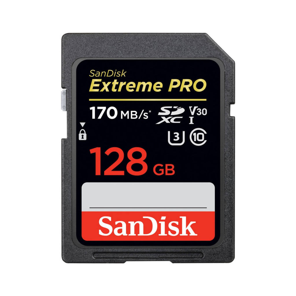 सैनडिस्क 128जीबी एक्सट्रीम प्रो यूएचएस-I एसडीएक्ससी मेमोरी कार्ड - (170 एमबी/सेकेंड*)