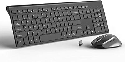 Wireless Keyboard Mouse Joyaccess 2.4G USB Ultra Slim Full Size Black