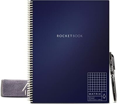 Rocketbook Matrix Graph Notebook Eco Friendly Reusable Dark Blue