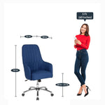 Load image into Gallery viewer, Detec™ Best Office Chair High Back  With Fixed Comfortable Armrest In Blue Colour
