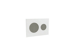 Kohler Skim Faceplate in white with actuation button in brushed nickel