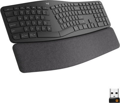 Logitech ERGO K860 Wireless Ergonomic Keyboard Split Keyboard, Wrist Rest, Natural Typing