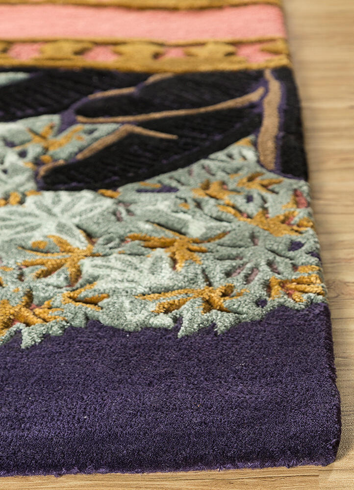 Jaipur Rugs Wunderkammer Wool And Viscose Material Weaving Hand Tufted 5'6x8 ft  Purple Velvet