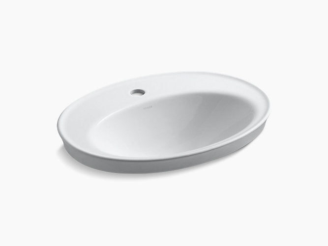 Kohler Serif 559mm x 426mm Self-rimming basin with single faucet hole in white