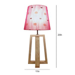 Load image into Gallery viewer, Blender Beige Wooden Table Lamp with Red Printed Fabric Lampshade
