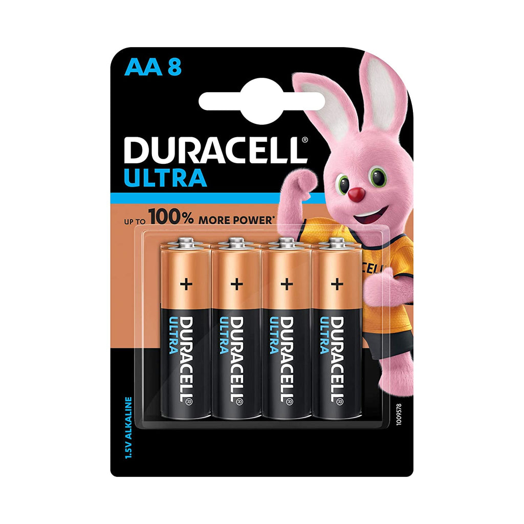 Duracell Ultra Alkaline AA Battery, 8 Pieces Cell Pack of 10